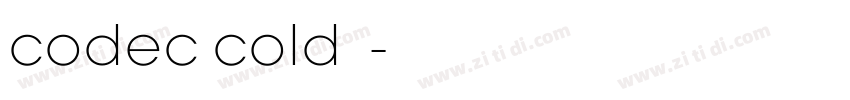 codec cold字体字体转换